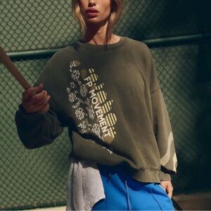 NWOT Free People Movement All Star Logo Pullover Sweatshirt Sz Medium